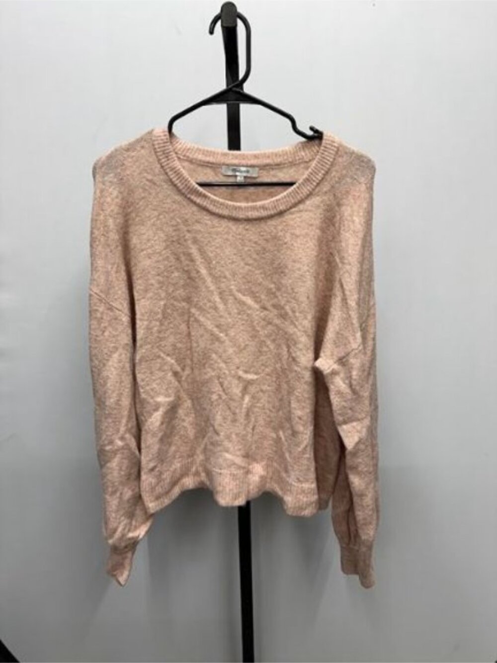 Madewell Pink Blush Wool-Alpaca Blend Crewneck Sweater